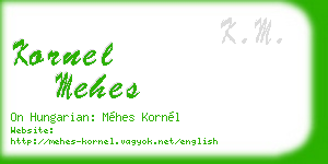 kornel mehes business card